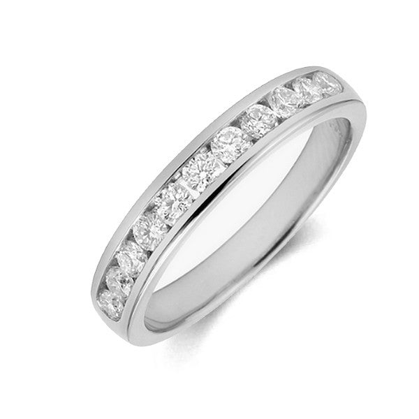 Bague acier inoxydable alliance argenté avec diamant CZ