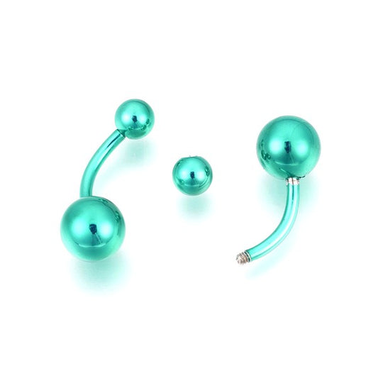 Piercing acier chirurgical nombril vert