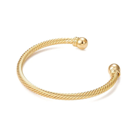 Bracelet pour femme - jonc manchette torsadé