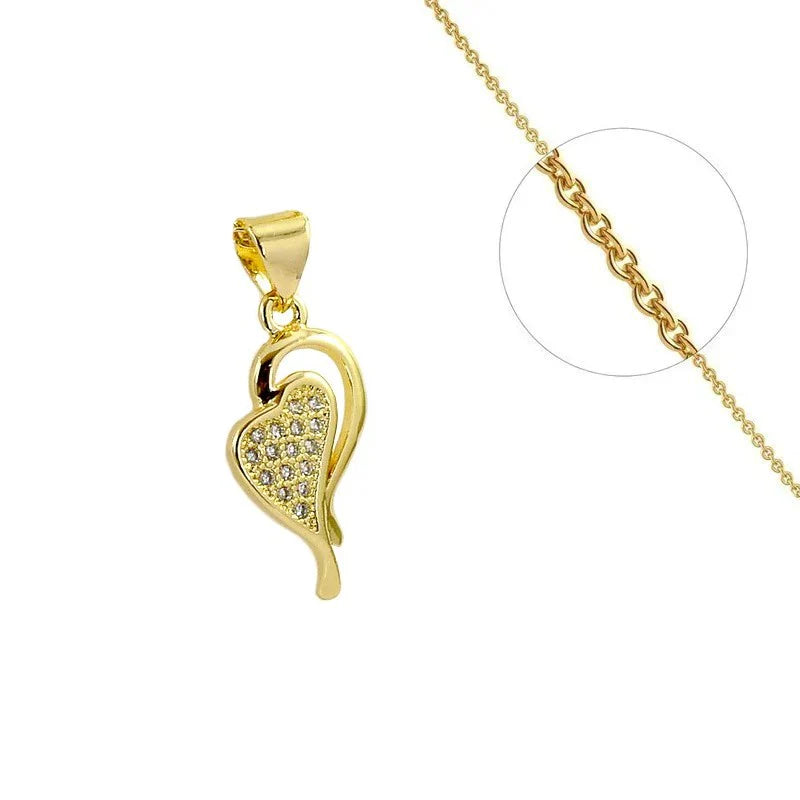 Collier pour femme cœur original serti de zirconiums