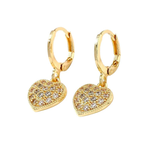 Boucles d'oreilles petit cœur zirconiums sertis