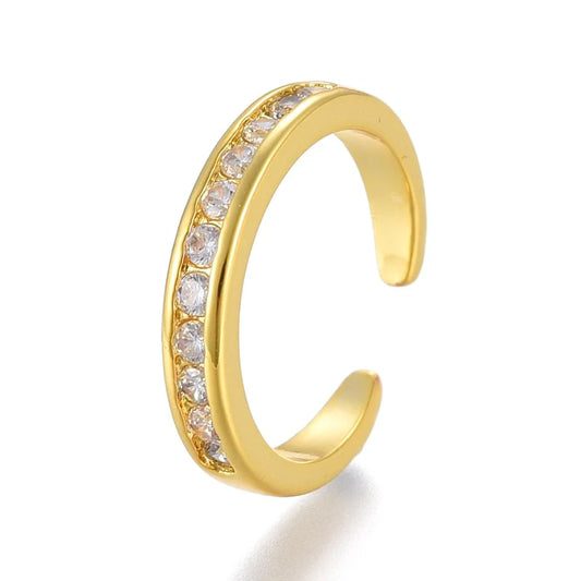 Bague de pied orteil femme réglable diamants CZ or