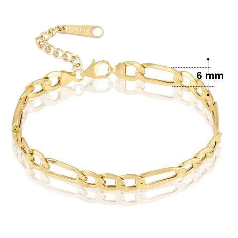 Bracelet pour femme - Maille figaro -4/5/6 mm