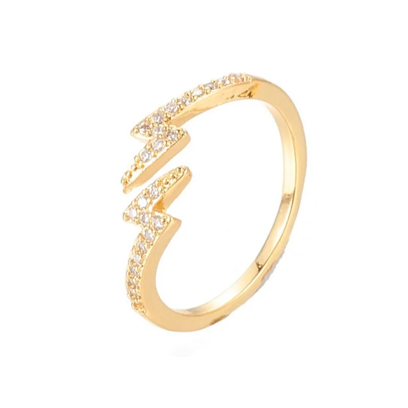 Bague femme réglable diamants CZ éclair